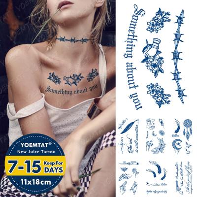 China YOEMTAT Juice Ink Semi Permanent Letter Verdict Temporary Flower Single Tatto Waterproof Tatto Sticker for sale