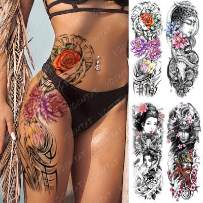 China YOEMTAT Temporary Single Line Clock Flower Waterproof Temporary Tattoo Sticker for sale