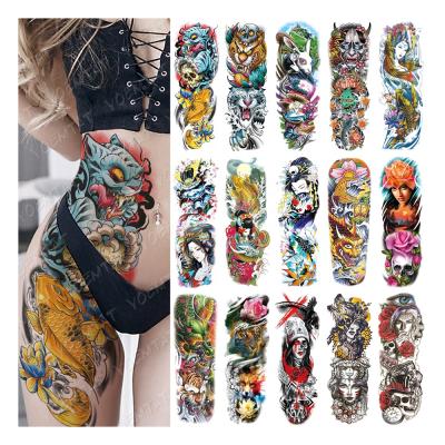 China Wholesale Temporary Large Extended ARM Colors Japanese Anime Animal Tatto Adult Body Sleeve Arm Waterproof Temporary Tattoo Stickers for sale