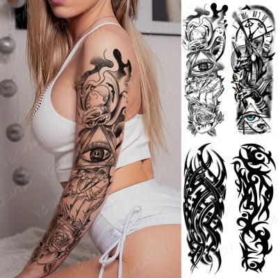 China Rose Lion Waterproof Temporary Tattoo YOEMTAT Tattoo Sticker Large Temporary Arm Sleeve Male Female for sale