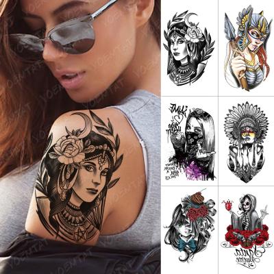 China YOEMTAT Girl Moon Rose Flash Waterproof Temporary Tattoo Gypsy Sticker for sale