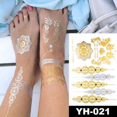 China Metallic Henna Mehndi Mandala Waterproof Temporary Sticker Wholesale Gold Tattoo from YOEMTAT for sale