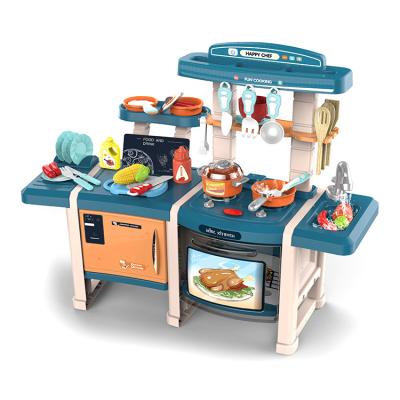 China Hot Selling ABS Pretend Play Kitchen Play House Toys Kitchen Set For Kids Girls for sale