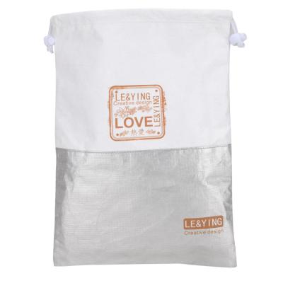 China High quality coffee bean holder tyvek printed gray high quality drawstring bag for sale