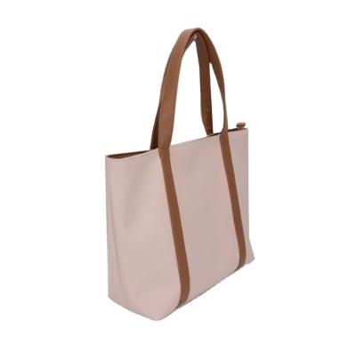 China Fashion Biodegradeable Daily Shopping Bags Simple Design Zipper Grocery Tote Handbags for sale