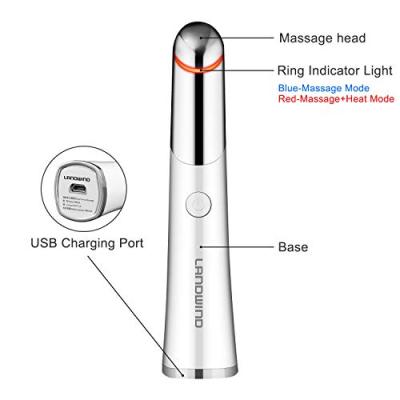 China Wrinkle Remover Pen Hot Compress Eye Massager Rechargeable Beauty Wand Beauty Ionic Magic Eye Device for sale