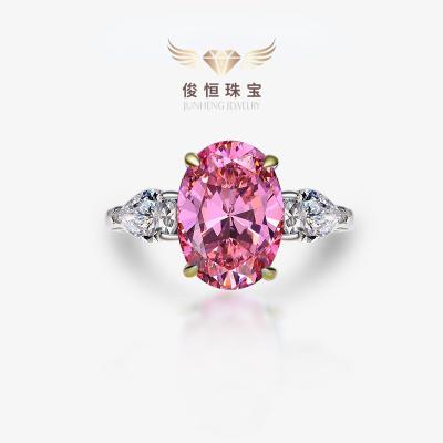 China Other new four-claw5Carat 925Silver ring simple fashion shining oval10*14High carbon diamond ring for sale