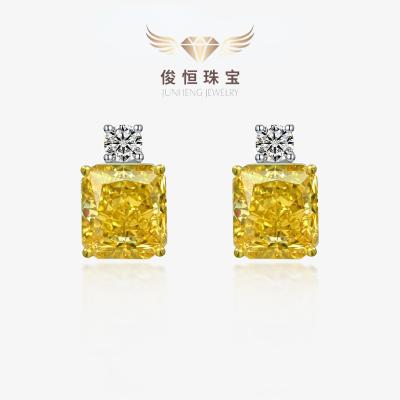 China TRENDY s925Silver Square9*10High carbon earrings glaze flower cut European and American style for sale