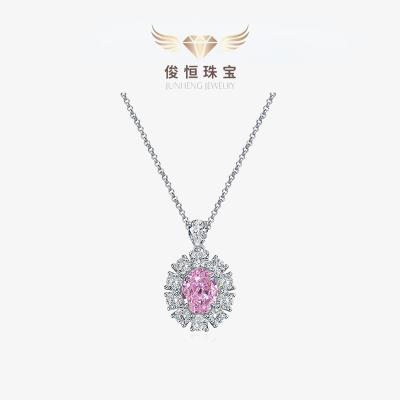 China FASHIONABLE Light 925Silver Minority Design Pendant4.5ctEllipse7*9Women Luxury High Carbon Diamond necklace40+3 for sale