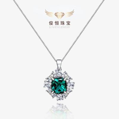 China New silver4.5ctFat Square10*11High FASHIONABLE carbon sterling diamond necklace luxury vintage clavicle chain for women40+5 for sale