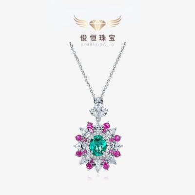 China TRENDY hot sale 925Silver in Europe and America2Carat vintage necklace for women7*9Egg-shaped high carbon chain40+3 clavicle for sale