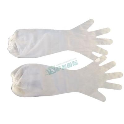 China Household Factory Price PE Disposable Long Arm Food Grade Cpe Plastic Gloves With An Elastic Band for sale