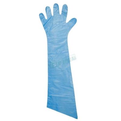 China Best Selling 90cm Long Vet Gloves Scare Care PE Arm Long Sleeve Working Gloves For Pigs Free Size for sale