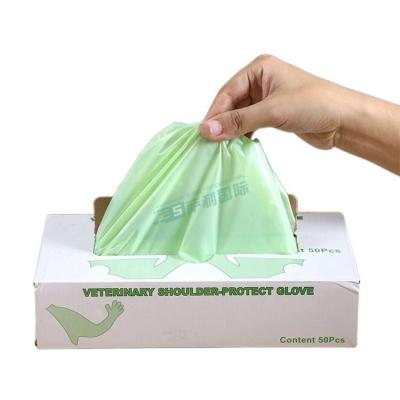 China Factory supply polyethylene + elastomer direct PE LDPE transparent materials PE veterinary gloves for cattle for sale