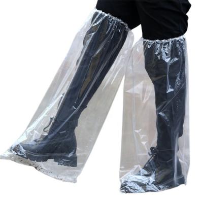 China Wholesale LDPE long sleeve leg cover thickened straight tube blue pe disposable boots cover foot cover for sale