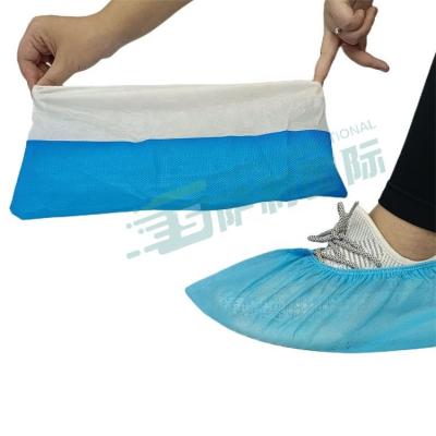 China Indoor Non-slip CPE/PE/PP Shoe Covers Waterproof Non-woven CPE Shorts Shoe Cover Non-woven Shoe Covers for sale