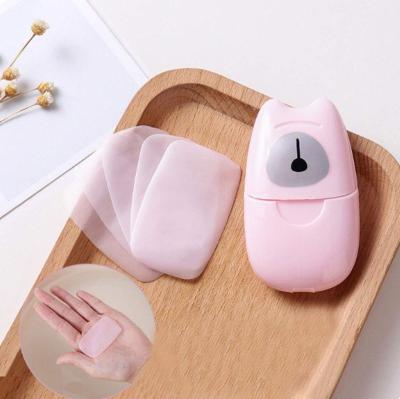 China Mini Portable Disposable Hand Washing Natural Plant Soap Base Cleaning Paper Slice for sale