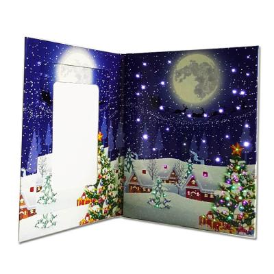 China Paper material with greyboard and sponge greeting card 2018 custom music video-audio greeting card with sound package for Christmas for sale