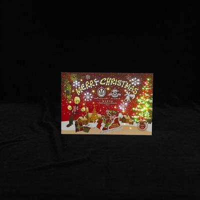 China Custom Musical Birthday Hot Paper Switch Tag Pull China Promotion Greeting Card With Led Light for sale