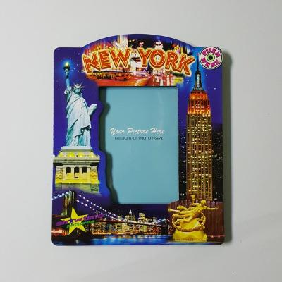 China Paper material with greyboard and sponge lead customs light up landscape photo frame coloring picture with battery for sale