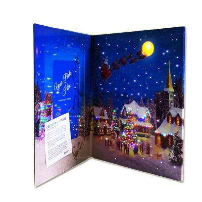 China Paper material with good quality greyboard and sponge 25*20*2cm LED lighting up photo paper view for Christmas for sale