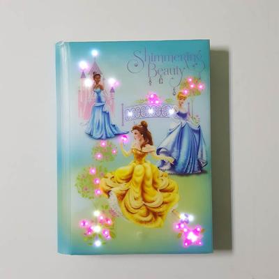 China LED Spiral Binding Spiral Notebook Composition Books Volume With Princess Pattern For Girls for sale