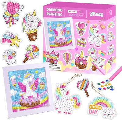 China Educational Kid Toys 2022 New Products 5D Arts And Crafts For Craft Gem Sticker Diamond Painting Number Painting Kit Sticker Keychains Kids Set for sale