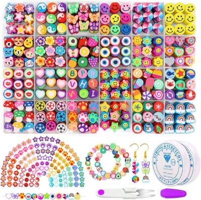 China DIY Toy Set 480 Pcs Educational Jewelry Making Bead Bracelets Craft Set Pony Seed Alphabet Art Clay Bead Letter Bead DIY Kit Glass Toy for sale