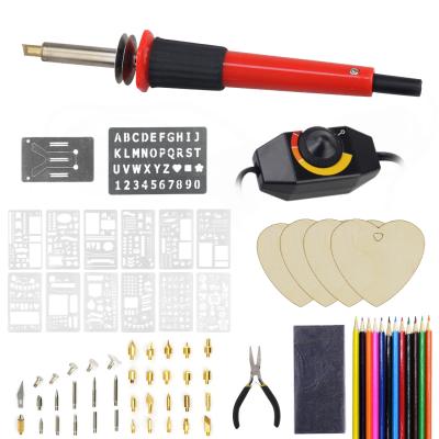 China Wholesale New Package 37pcs 30W Wood Burning Open Kits Wood Burning Tool With Pyrography Pen Temperature Adjustable for sale