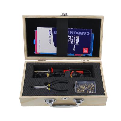 China Regular Soldering Performance DIY Tools Temperature Adjustable Pyrography Pen Wood Burning Kit With Wooden Box for sale