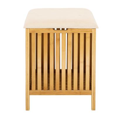 China 2020 Modern Wholesale Modern Dual Function Square Handmade Bamboo Storage Stool for sale