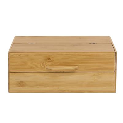 China Sustainable Natural Wooden Bamboo Jewelry Storage Box Box Customized Bamboo Storage Box For Cosmetic for sale