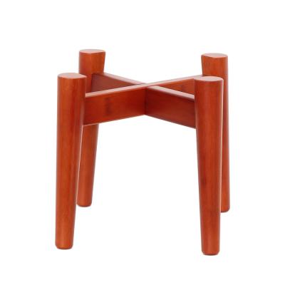 China Modern Custom Outdoor Indoor Natural Red Adjustable Potted Bamboo Flower Plant Stand Foldable Plant Stand for sale