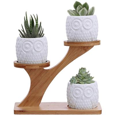 China Viable Bamboo Flower Shelf Rack Flower Pot Flower Rack Bamboo Flower Stand for sale