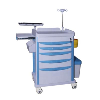 China High Quality ABS Type Hospital Trolley Emergency Metal Trolley Te koop