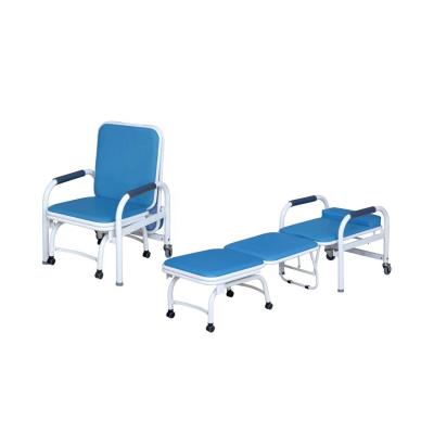 China Cheap Metal Hospital Recliner Chair Bed Folding Sleep Accompany Pvc Coating Patient Clean Chair Bed à venda