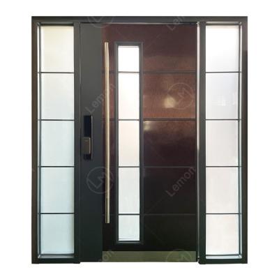 China Large Modern High Quality Modern House Stainless Steel Entrance Doors For Apartments Pivot Door Design for sale