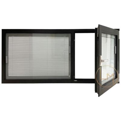 China Magnetic Screen Aluminum Tilt And Turn Windows With Blind Open Tilt Window Net Germany Hardware for sale