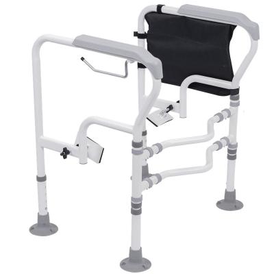 China Iron Toilet Safety Frame Rail For Elderly And Handicapped With Suction Tips for sale