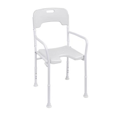 China High Quality And Best Price Adjustable Shower Chairs For Disabled Aluminum Folding Shower Chair With Backrest for sale