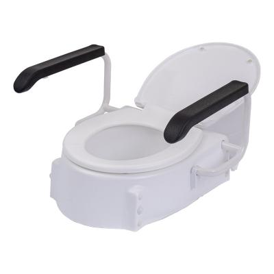 China pp & HDPE & PU & wholesale high quality aluminum cheap raised toilet seats with arm and legs for elderly people for sale