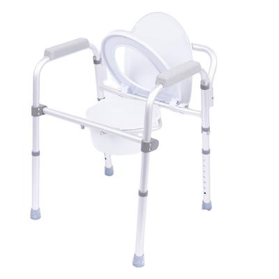 China Aluminum Alloy Height Adjustable Toilet Chair Commode Folding Chair For Elderly for sale