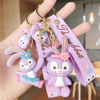 China Dell Rabbit Doll Gold Hard Unisex Custom Cute Enamel Star Key Chain AY047 for sale