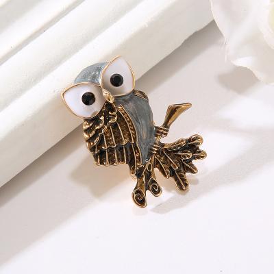 China Set Style Cute Owl Brooches For Women Rhinestone Pin Brooches Women Fashion Brooch Scarf Pins for sale