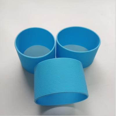 China Heat Resistant Black Silicone Design 4.7cm Thick Size Silicone Rubber Coffee Cup Sleeve for sale