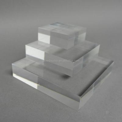 China High Quality Material Won't Dent GlowDisplay Clear Frosted Colored Acrylic Display Blocks For Jewelry Watch Retail Display for sale