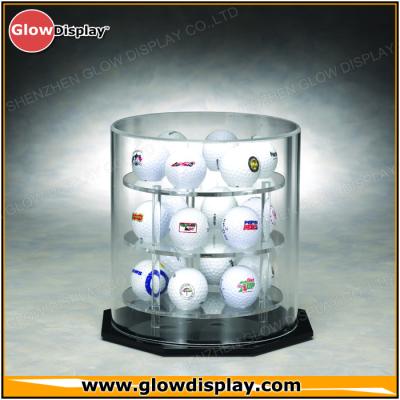 China Circular Acrylic Golf Ball Display Case with Crystal Clear Acrylic Dome 12