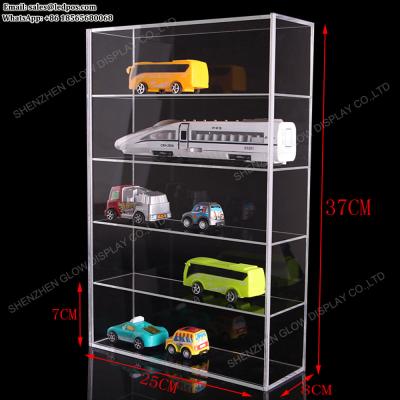 China High Quality Hardware Won't Dent 5 Tier Model Car Display Case Acrylic Clear Diecast Vehicle Box Display Cabinet Holder for sale