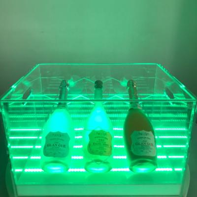 China Keep Your Drinks Cold Dom Rectangle Ice Bucket For Customized Green Nightclub for sale