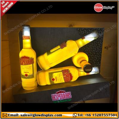 China Highlight For Your Bar GlowDisplay Bottle Or Wall Hanging Light Up Bottle Glorifier Sign Desperados Beer Display Light for sale